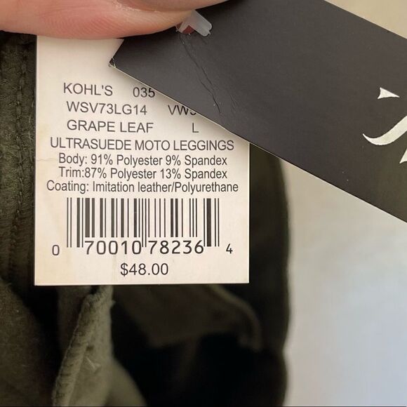 SIMPLY Vera Vera Wang Ultrasuede Moto Leggings L - Picture 6 of 8